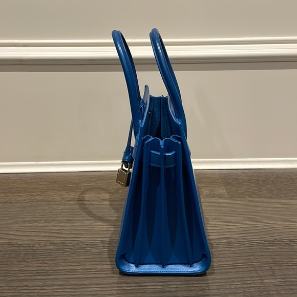 YSL Royal Blue Calfskin Sac De Jour Bag - Small - Picture 4 of 5